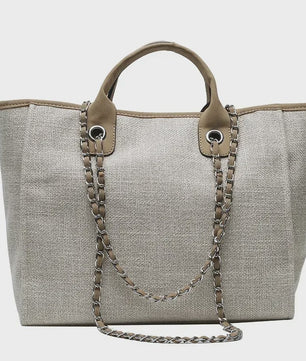 Ruime Dames Tote Bag met Ketting - Schoudertas & Crossbody