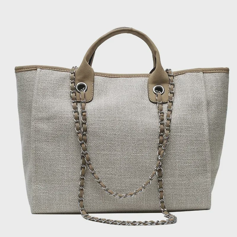 Ruime Dames Tote Bag met Ketting - Schoudertas & Crossbody