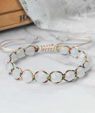 Unieke Kralen Armband - Natuurlijke Tijgeroog, Amethist & Rozenkwarts - Verstelbaar