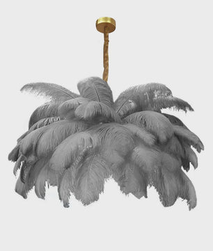 Luxe Struisvogelveer Hanglamp LED - Sfeervolle Verlichting voor Woonkamer & Slaapkamer