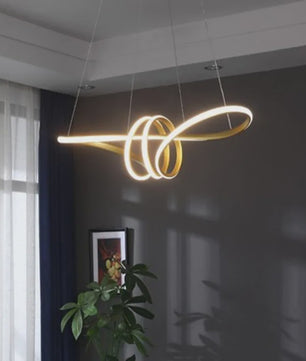 Moderne LED Plafondlamp met Afstandsbediening - Goudkleurig, Dimbare Hanglamp voor Keuken of Eettafel