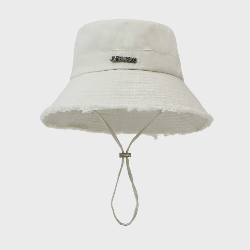 Zomerse Denim Fisherman Hat met Grote Rand en Koord - UV Bescherming voor Dames & Heren