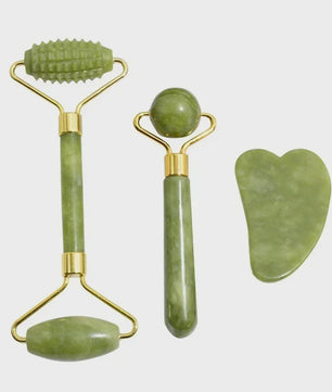 Natuurlijke Jade Roller & Gua Sha Set - Gezichts- en Lichaamsmassage voor Ontspanning en Lifting