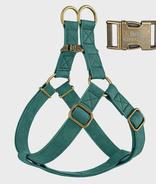 Luxe PU Leder Hondentuig met Leash en Gepersonaliseerde ID Gesp - Duurzaam voor Kleine & Middelgrote Honden