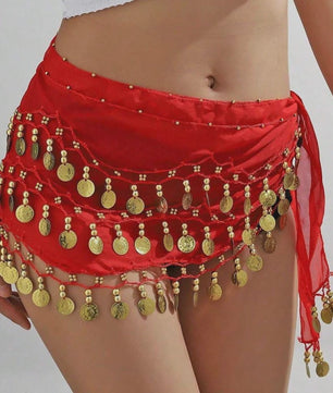 Buikdans Heupsjaal met Munten - Chiffon Rok voor Dans en Yoga