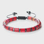 Blauwe Cilindervormige Agate Armband - Gevlochten Natuursteen Bangle voor Dames en Heren