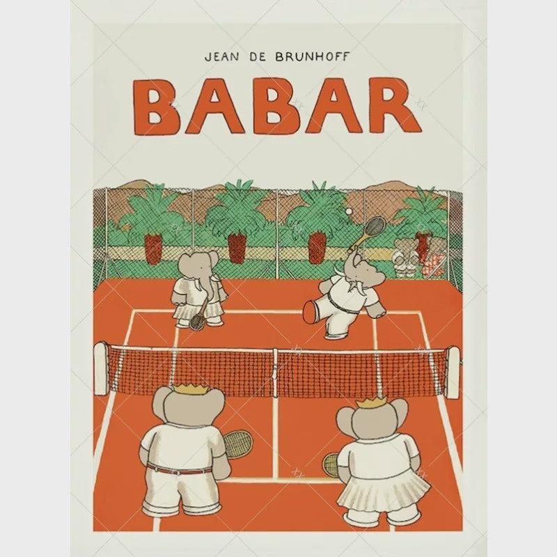 Babar Poster Canvas - Sprookjes Kunst voor Kinderkamer & Babykamer Decoratie