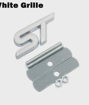 ST Grille Badge Embleem Sticker - Rood/Blauw Chroom - Voor Ford Fiesta, Focus, Mondeo