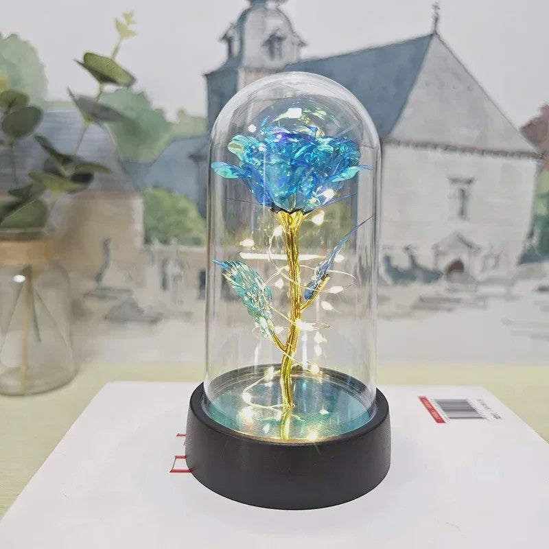 Eeuwige Roos met LED Licht - Magische Folie Bloem voor Valentijn, Kerst & Decoratie