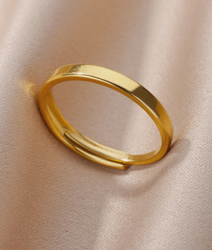 Gouden Ringen Dames - Roestvrij Staal Chunky Open Ringen Vintage Geometrisch Design