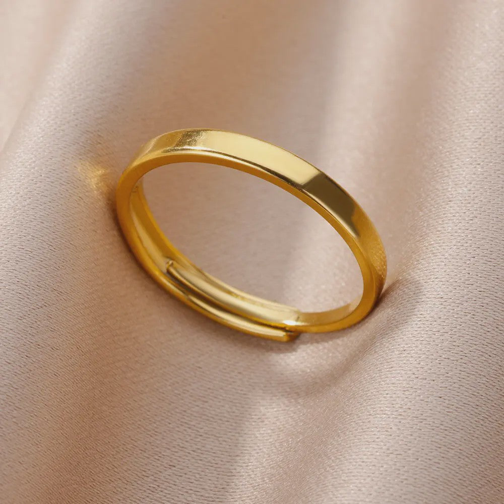 Gouden Ringen Dames - Roestvrij Staal Chunky Open Ringen Vintage Geometrisch Design
