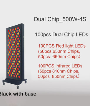 Dual Chip Roodlichttherapie Paneel LED - Gezicht & Lichaam - 630nm/660nm Rood & 810nm/850nm NIR
