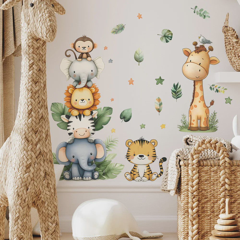 Schattige Bosdieren Muurstickers voor Kinderkamer, Babykamer & Peuterdecoratie - Vinyl Behang