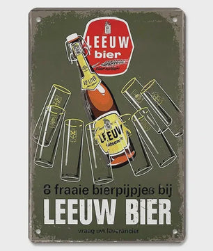 Retro Metal Bier Merk Poster - Decoratie voor Man Cave, Bar & Club