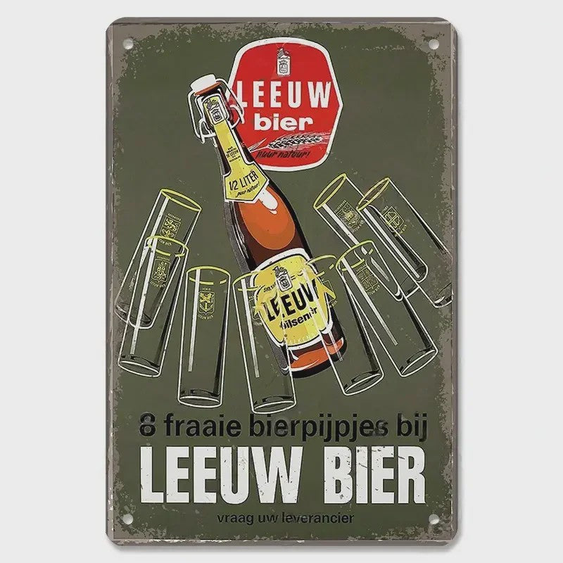 Retro Metal Bier Merk Poster - Decoratie voor Man Cave, Bar & Club