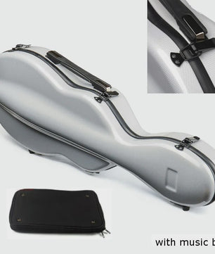 Carbon Fiber Vioolkoffer met Afneembare Tas - Dubbele Draagband & Slot