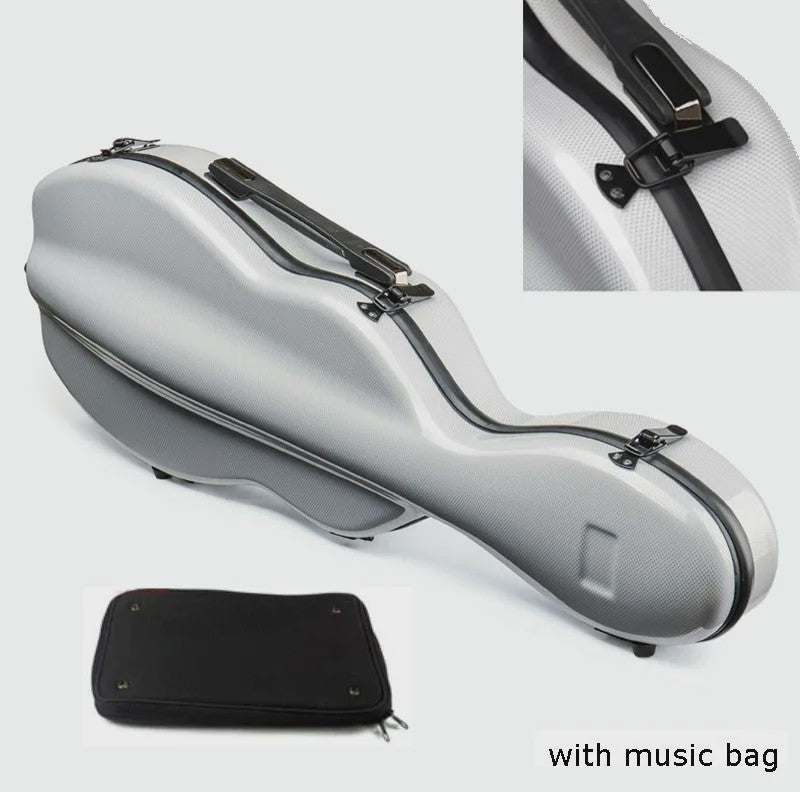 Carbon Fiber Vioolkoffer met Afneembare Tas - Dubbele Draagband & Slot