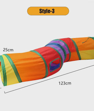 Opvouwbare Katten Speeltunnel - Interactief Speelgoed voor Katten & Konijnen - Beige/Bruin