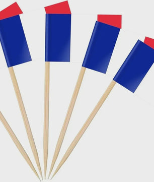 100x Mini India Vlaggetjes op Houten Prikkers - Ideaal voor Cupcakes, Cocktails & Feestdecoratie