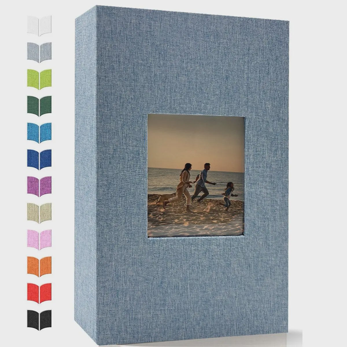 Linnen Fotoalbum voor 600 Foto's 4x6 inch met Venster & Horizontale/Verticale Insteekvakken