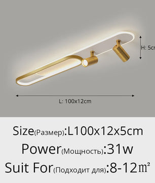 Moderne LED Plafondlamp met Spotlight - Zwart, Wit of Goud - Sfeervolle Verlichting voor Slaapkamer & Studiekamer