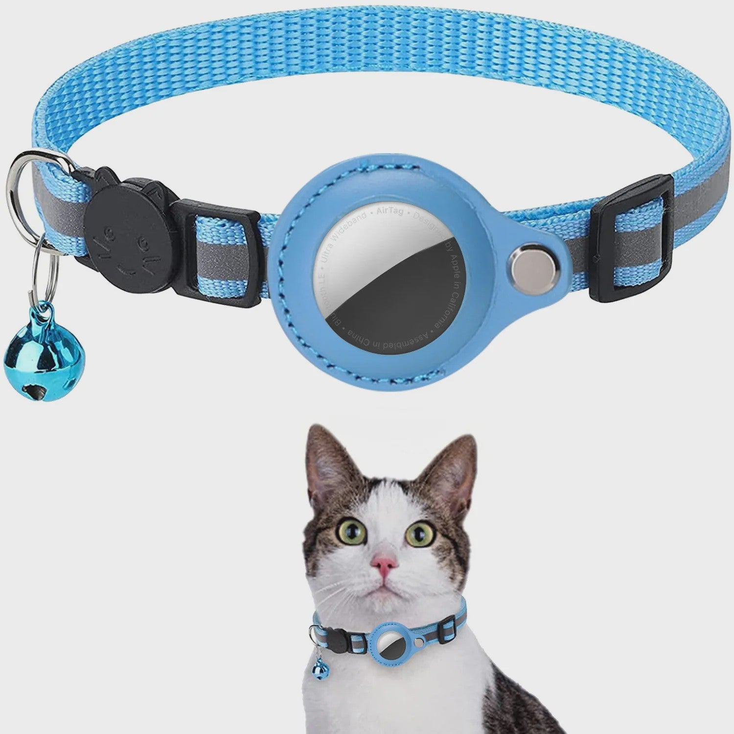 Veiligheids Halsband voor Katten met AirTag Houder - Verstelbaar, Reflecterend & Waterdicht
