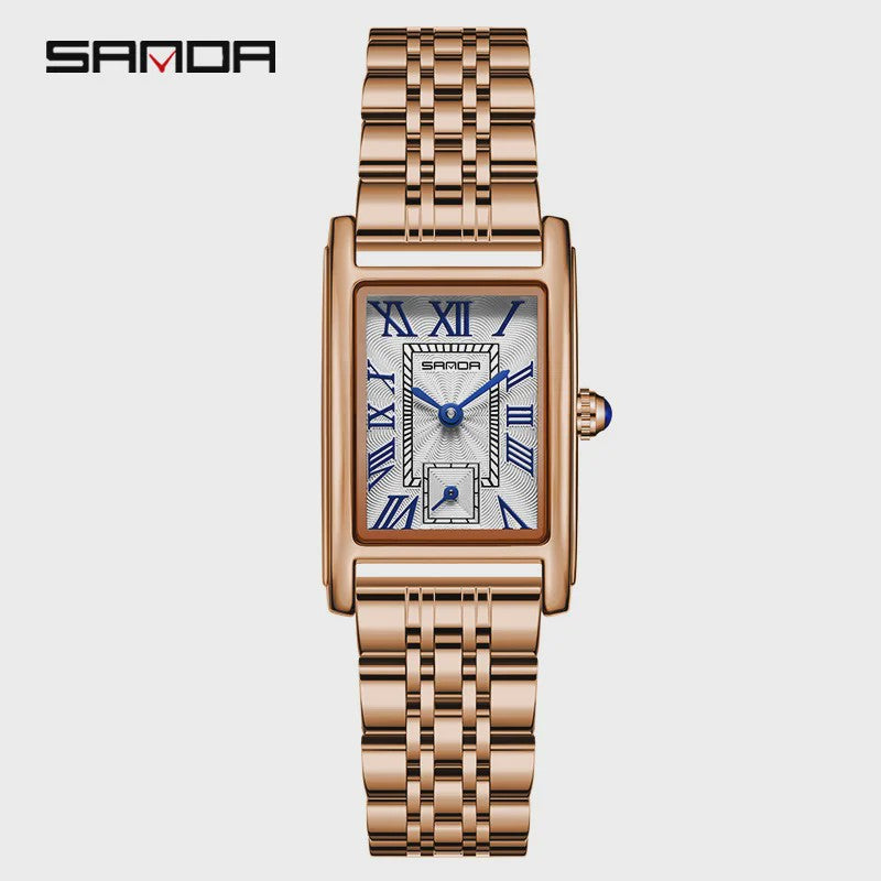 SANDA 1116 Elegante Dameshorloge Rechthoekig - Waterdicht & Stijlvol