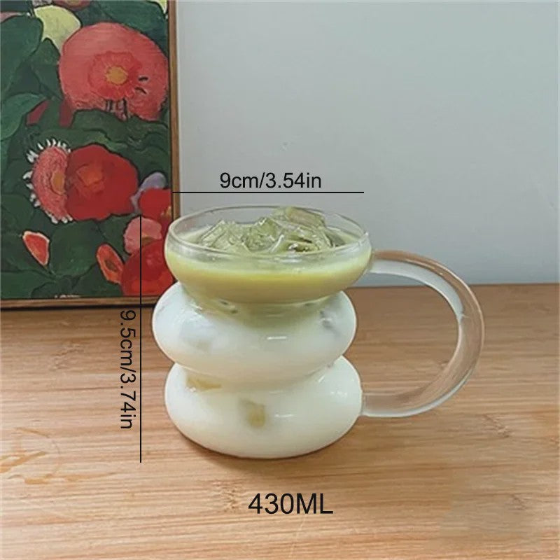 Creatieve Glazen Tumbler - Hittebestendig & Transparant voor Koffie, Sap, Cocktails