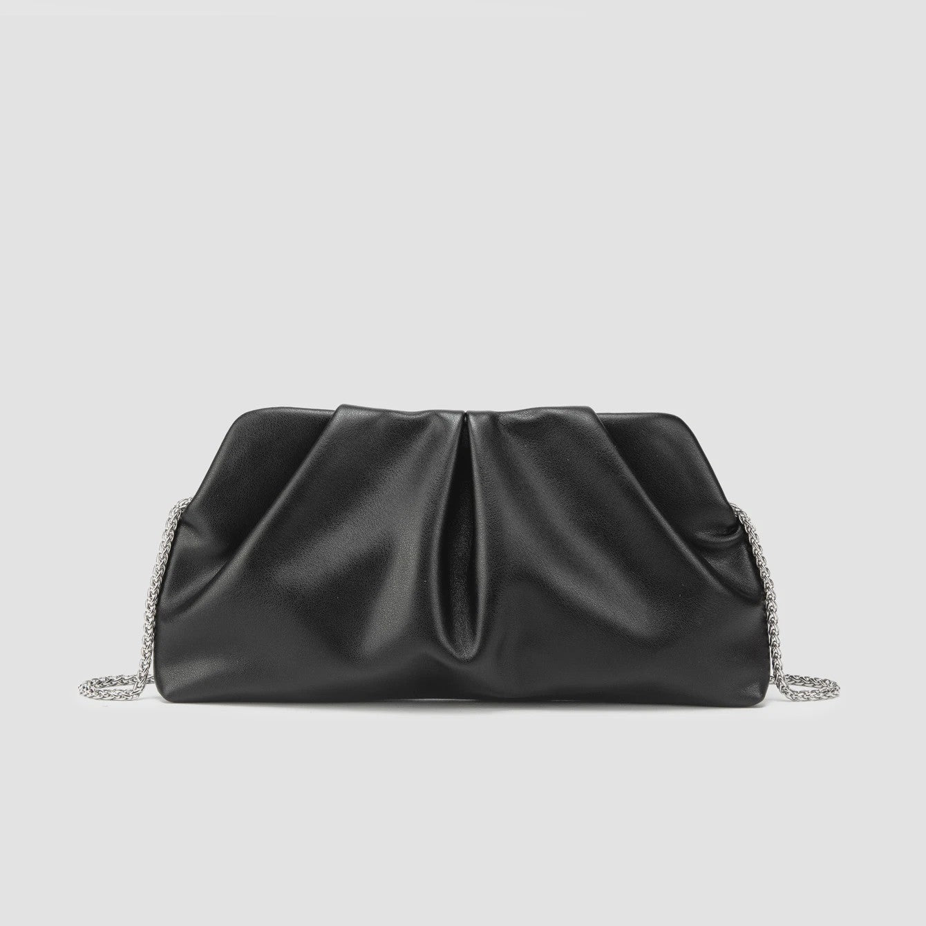 Luxe Plissé Avondtas met Gouden Ketting - Clutch & Schoudertas voor Feestelijke Gelegenheden