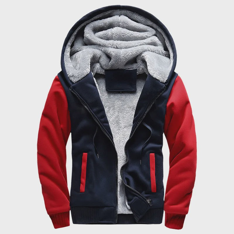 Warme Heren Winterjas met Camouflageprint en Fleece Voering - Casual Hooded Jacket