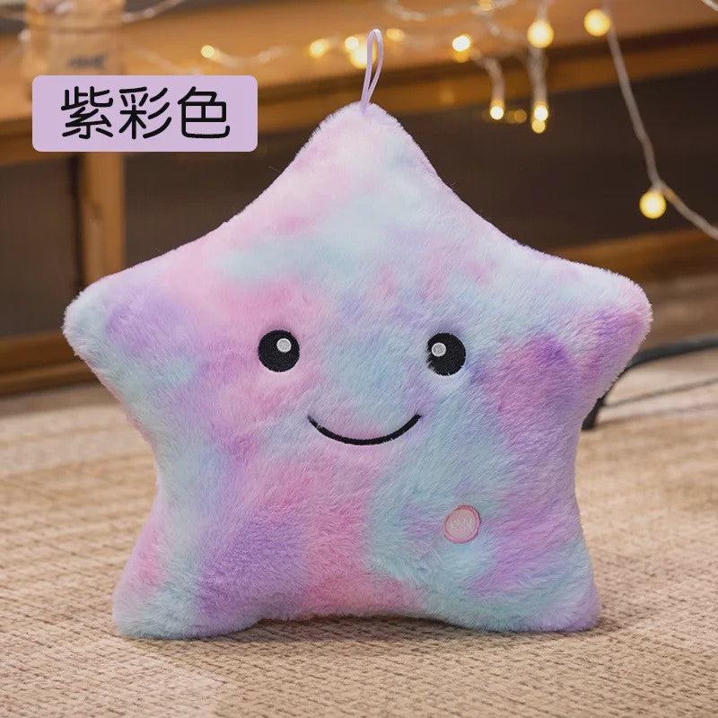 Glow-in-the-dark Ster Pluche Kussen - Zacht Verlicht Speelgoed voor Kinderen & Decoratie
