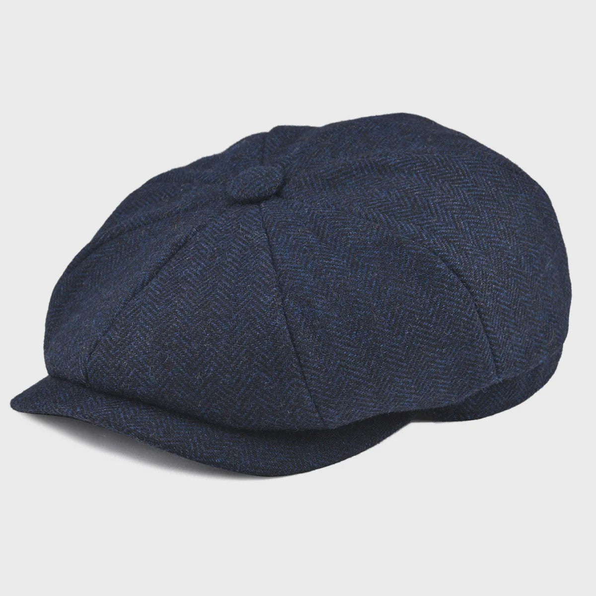 Stijlvolle Heren Herringbone Tweed Flat Cap - Britse Retro Newsboy Pet
