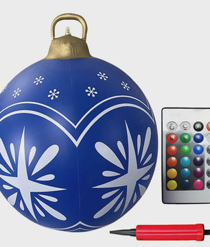 24 Inch Opblaasbare Kerstbal met LED Verlichting - XL Tuindecoratie