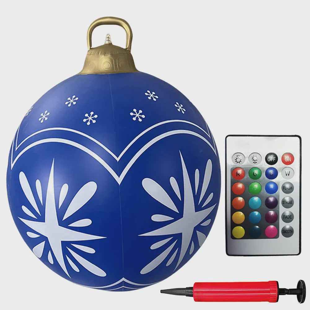 24 Inch Opblaasbare Kerstbal met LED Verlichting - XL Tuindecoratie