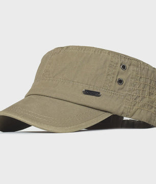 Vintage Washed Cotton Pet Cap - Stijlvolle Platte Pet voor Heren en Dames