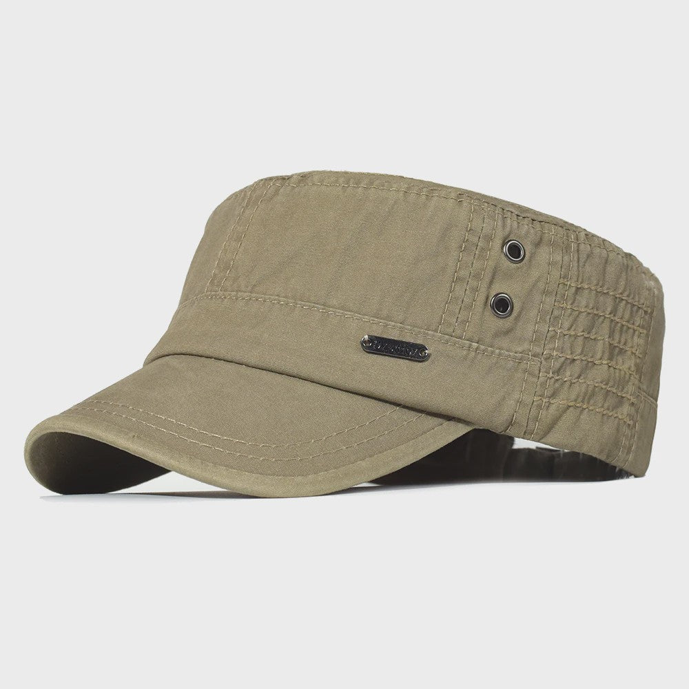 Vintage Washed Cotton Pet Cap - Stijlvolle Platte Pet voor Heren en Dames