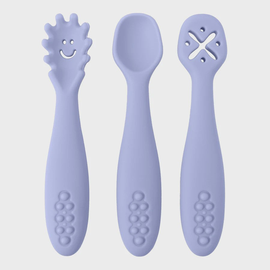 3-delige Siliconen Baby Bestek Set: Lepel & Vork voor Peuters