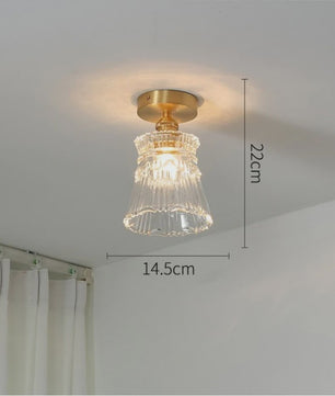 Koperkleurige Glazen Hanglamp - Stijlvolle LED Plafondlamp voor Woonkamer, Slaapkamer & Keuken