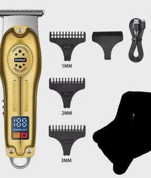 Kemei Professionele Oplaadbare Baard- en Haartrimmer KM-2628 - Goudkleurig