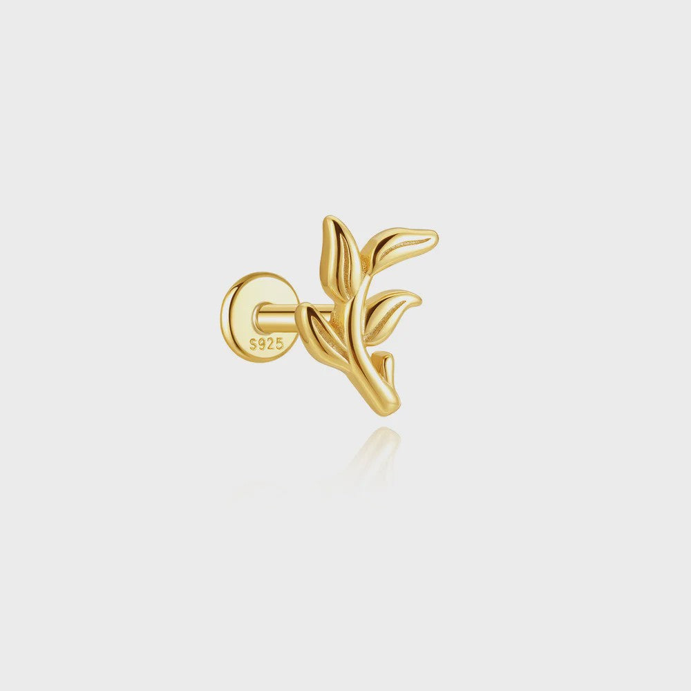 925 Sterling Zilveren Kolibrie Oorbellen Dames - 18K Goudkleurig Platte Achterkant Studs
