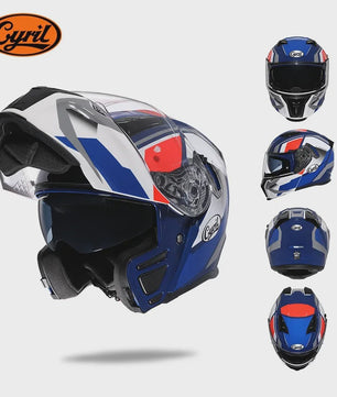 Cyril Motorcross Flip-Up Helm - Volledig Gelaatsmasker met Breed Helder Vizier & DOT Keurmerk