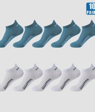 5/10 Paar Katoenen Sneakersokken Heren & Dames - Ademend Mesh & Comfortabel