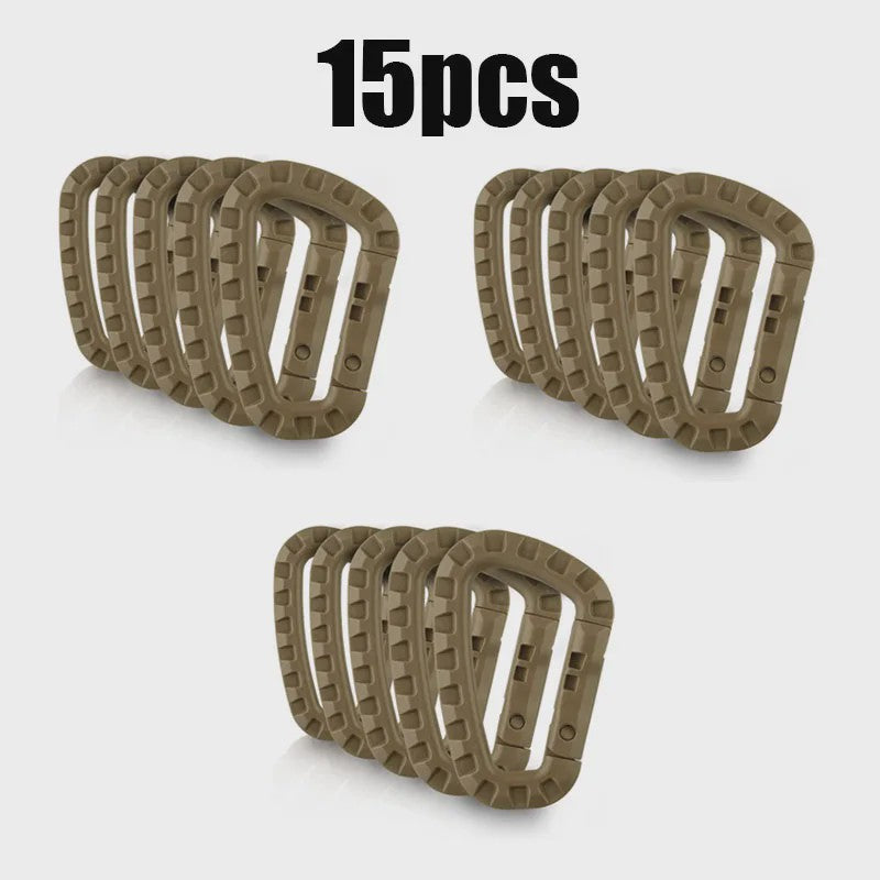 Tactische D-vormige Plastic Karabijnhaak - Set van 5, 10, 15 of 20 stuks - Outdoor & Camping Gear