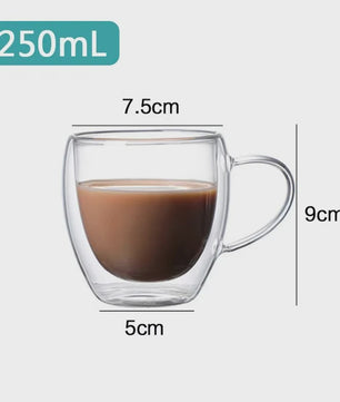 Dubbelwandige Glazen Mokken - Hittebestendig & Handgemaakt voor Koffie, Thee, Bier & Whiskey