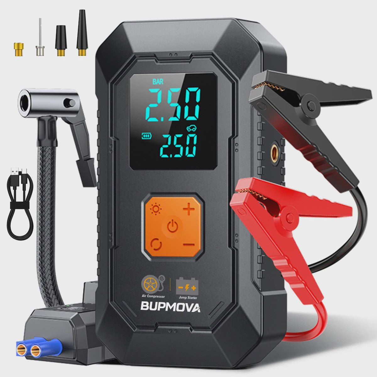 Krachtige 6000A Jump Starter met Compressor & 21800mAh Powerbank