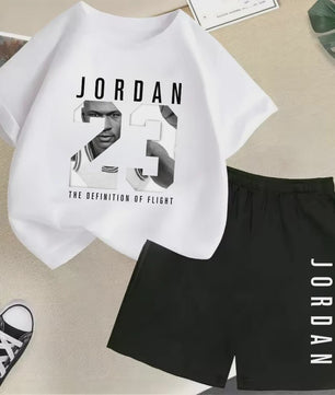 Kinder T-shirt en Short Set - Zomer Sportieve Mode met Grafische Print
