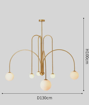 Nordic Minimalistische Plafondlamp Chandelier - Goud, Zwart, Rood - Sfeervolle Verlichting voor Woonkamer, Restaurant, Café