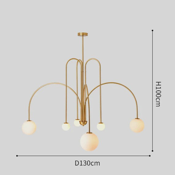 Nordic Minimalistische Plafondlamp Chandelier - Goud, Zwart, Rood - Sfeervolle Verlichting voor Woonkamer, Restaurant, Café