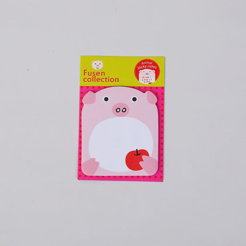8 Delige Set Schattige Dieren Sticky Notes - Panda, Kat, Varken & Meer