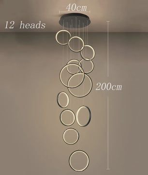 Moderne LED Plafondlamp Ring Chandelier - Hanglamp voor Woonkamer & Eetkamer